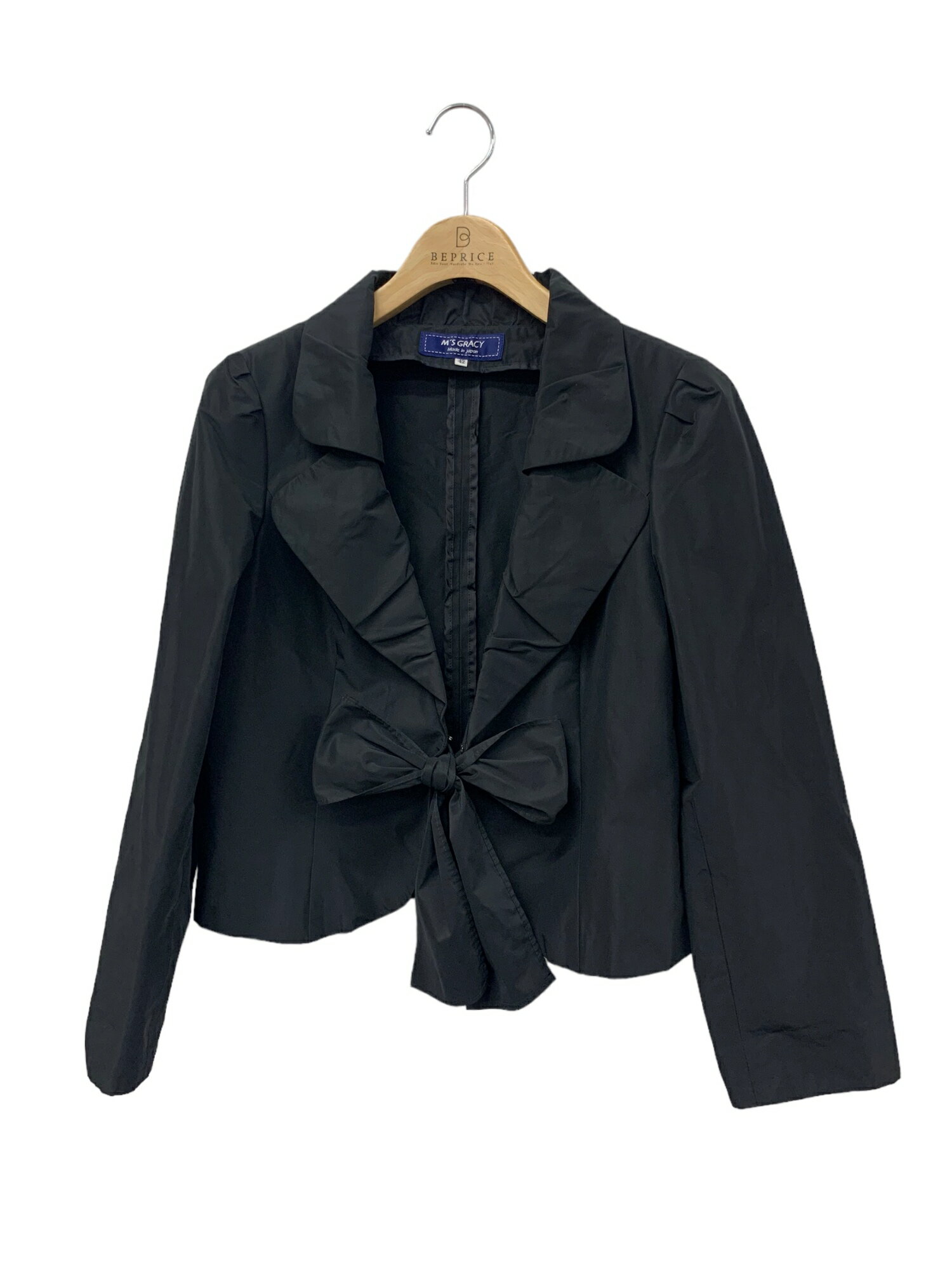 エムズグレイシー 814503 ジャケット 42 ブラック Elegant Taffeta Jacket【中古】ITYKZ47BPXMK