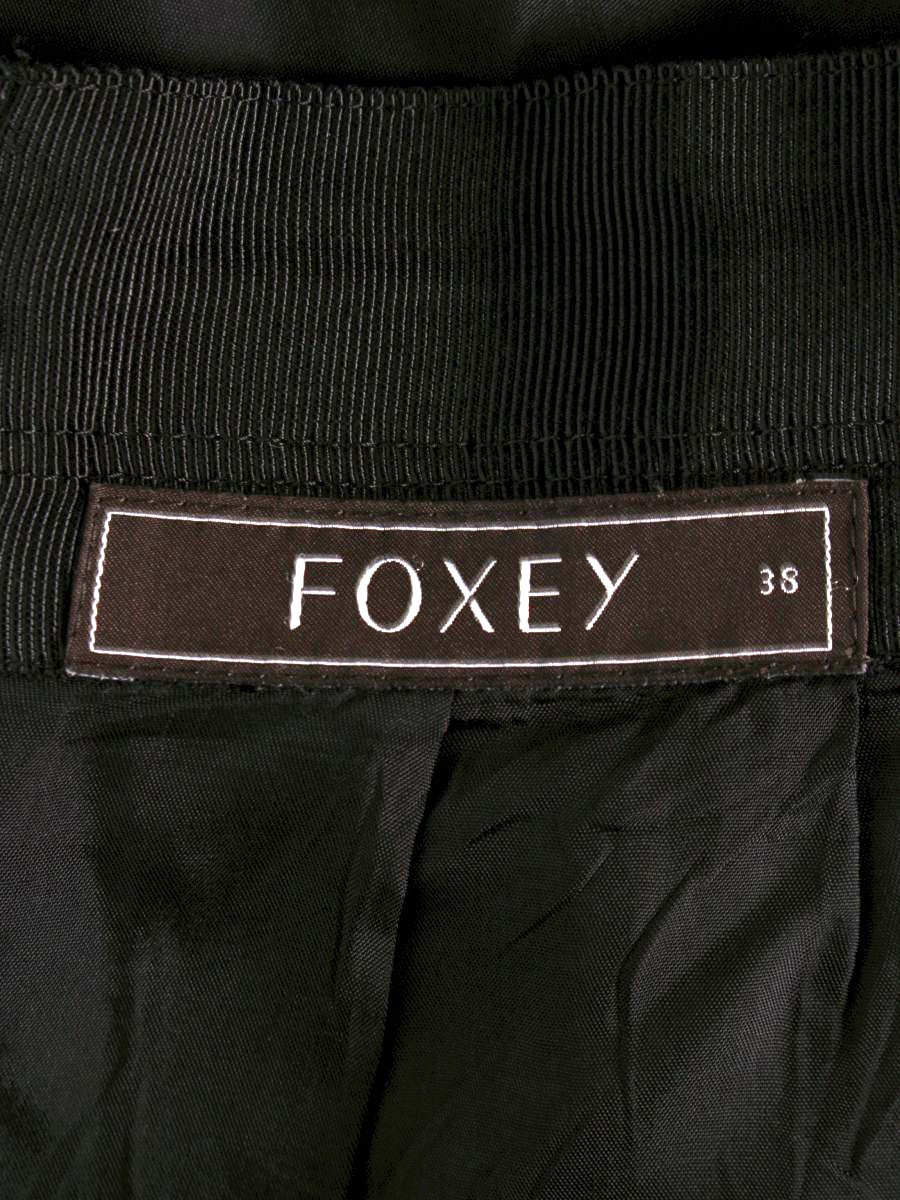 フォクシーブティック スカート シルクグログラン 26407 38 ブラック フレア【中古】 IT12YEZG0SSK