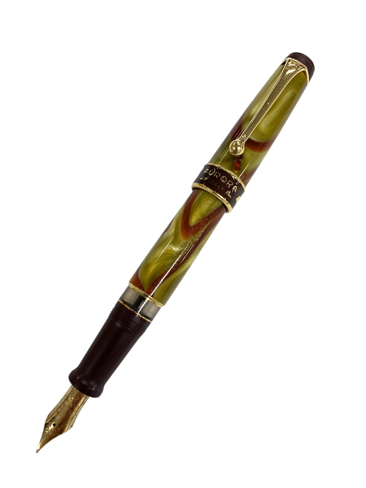 【中古】アウロラ万年筆ブラウン大陸...