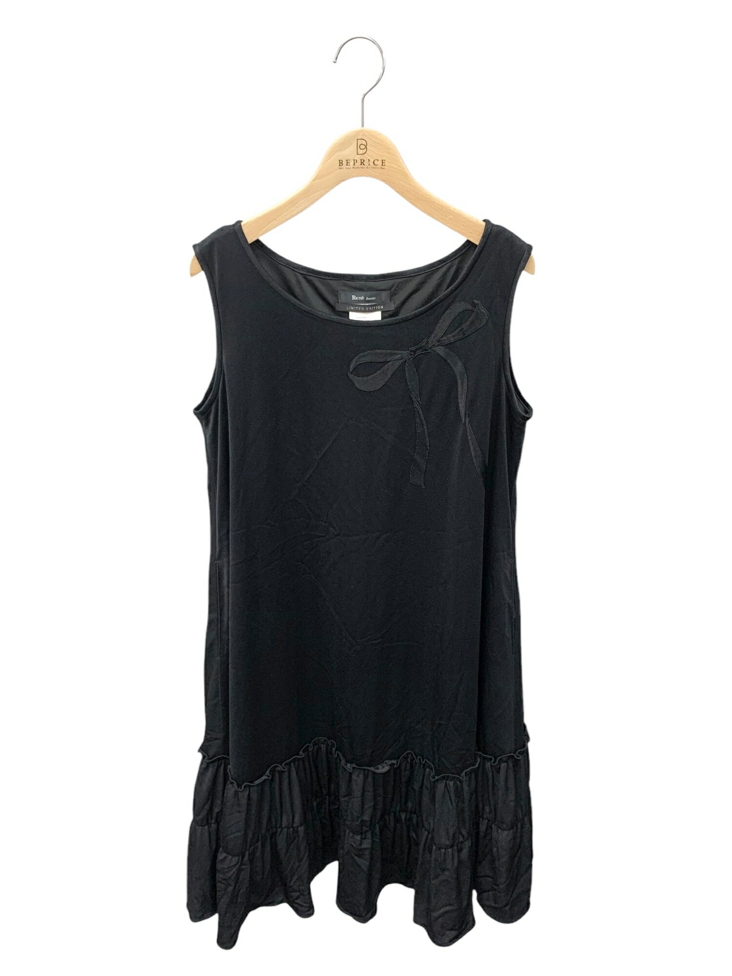 ルネ 5037050 ワンピース 38 ブラック リボンモチーフ【中古】 IT9BMX2E804M