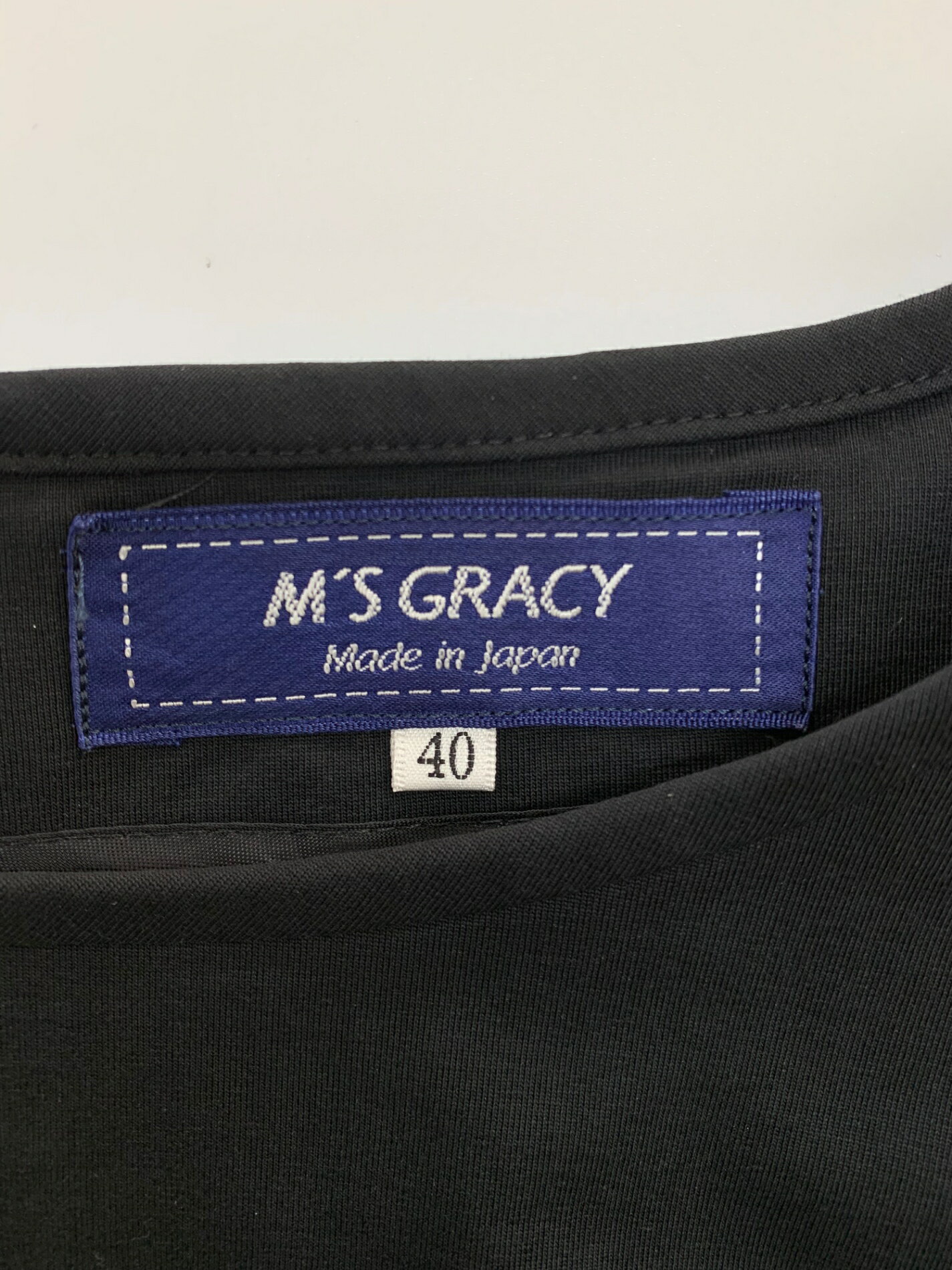 エムズグレイシー 111321 ワンピース 40 ブラック ウエスト切替 アイコンモチーフ リボン【中古】 ITLLSSGD8MP0