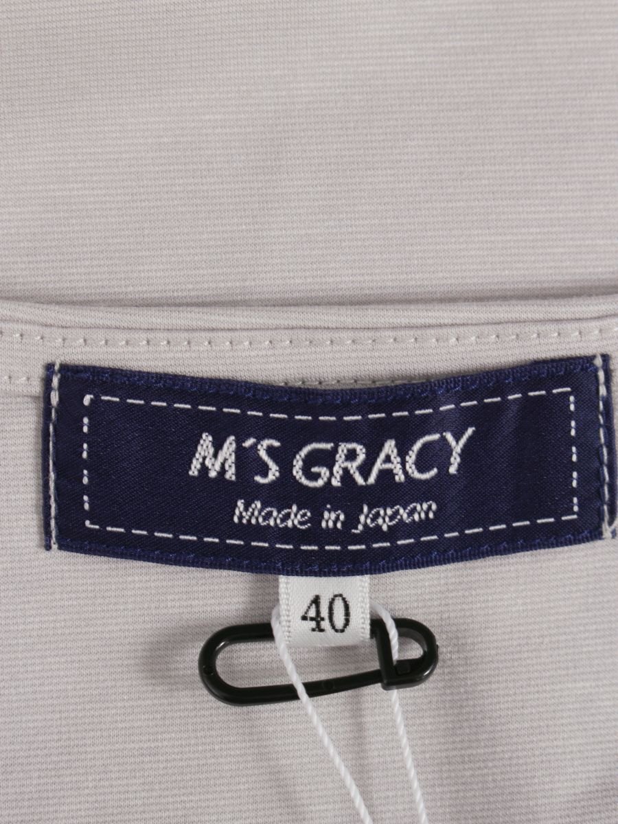 エムズグレイシー 415327 トップス 40 ベージュ エッフェル塔 花【中古】 IT0JD1W81J82