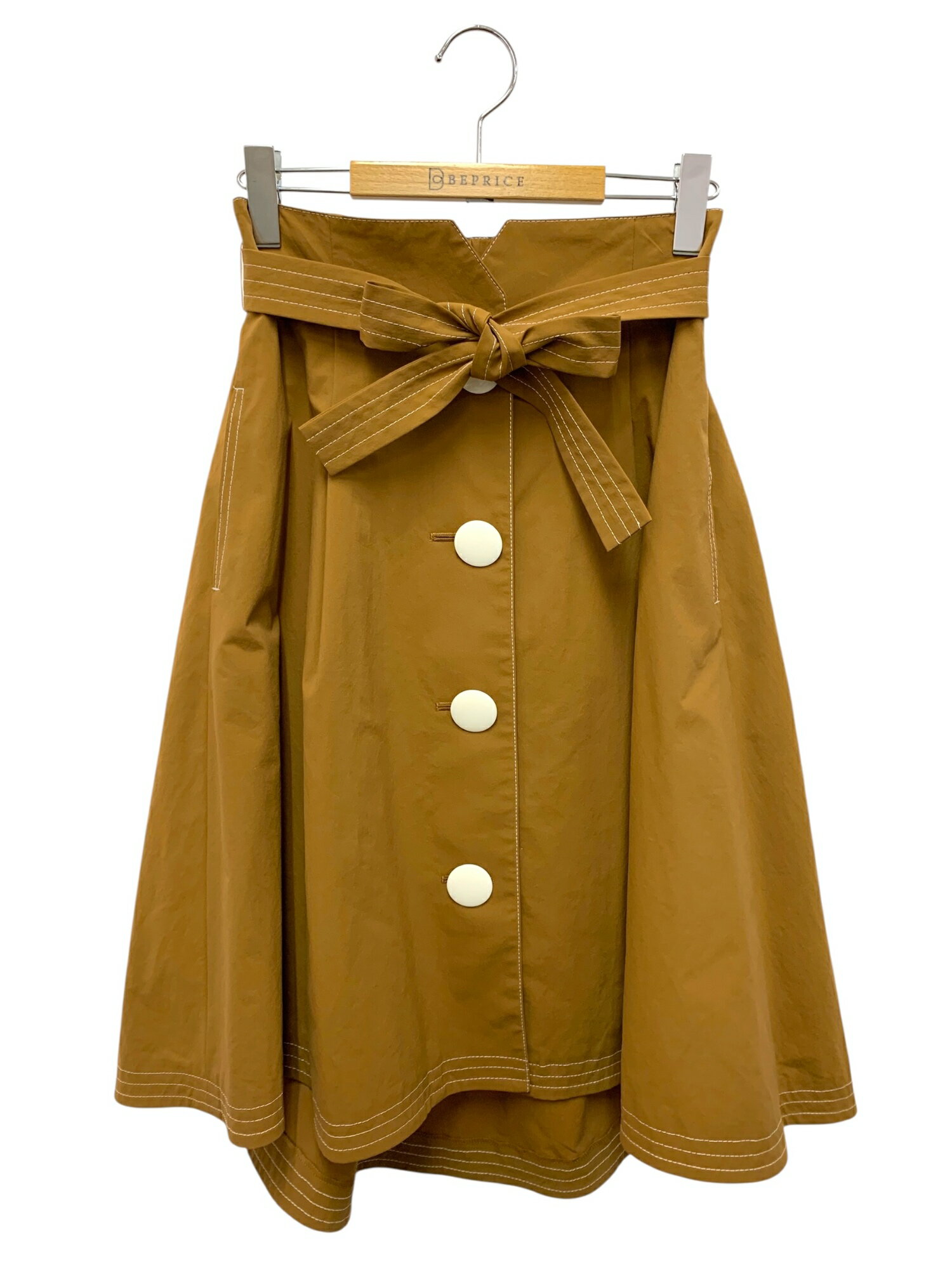 エムズグレイシー Long Tail Skirt 817349 スカート 36 ブラウン ステッチ【中古】 ITXTMCUAIFVG