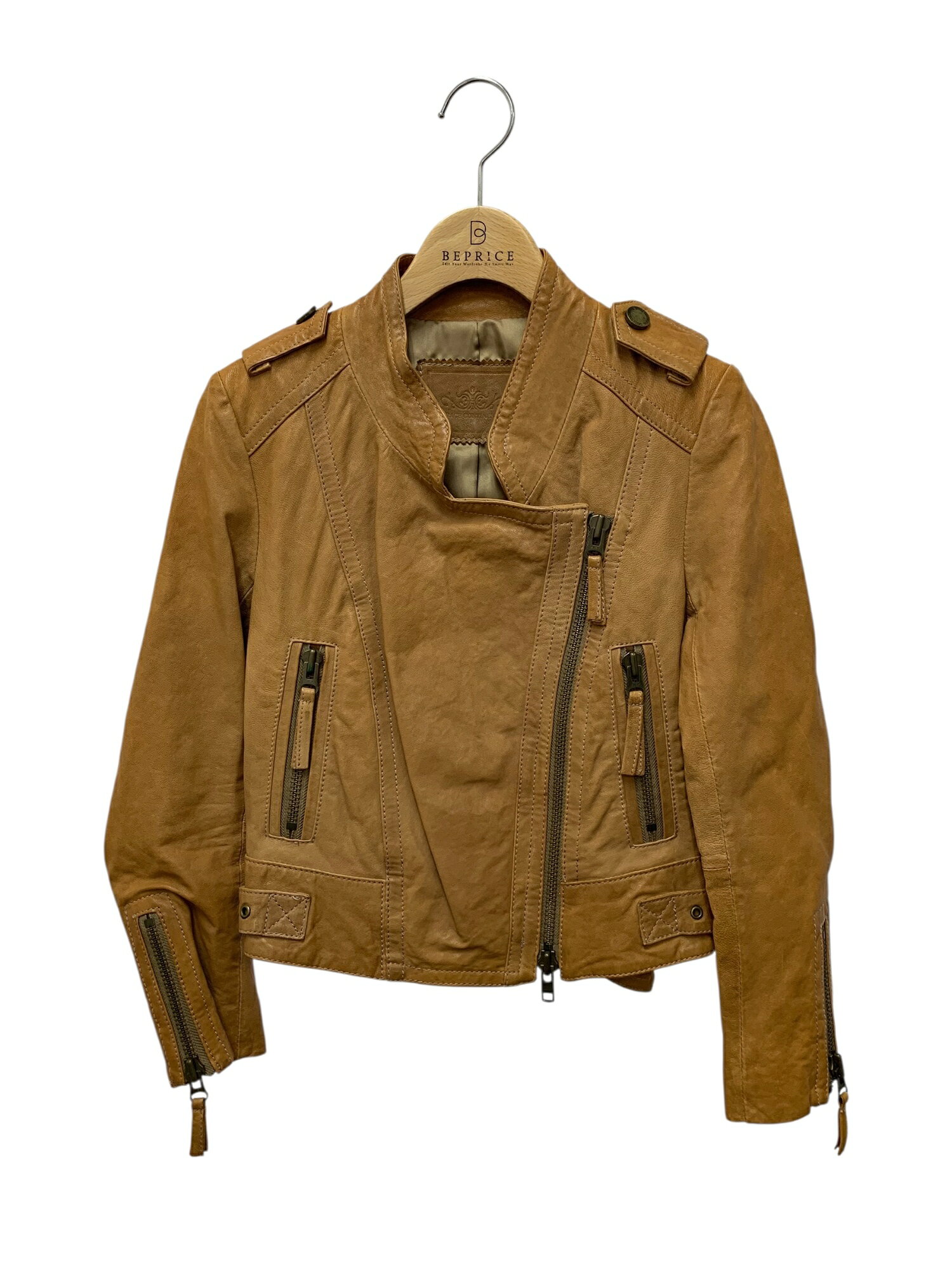 乐天商城 - ダイアグラム 0418 0401 ライダースジャケット 36 ブラウン ラムレザー 羊革【中古】 IT7BFFU3GSA0