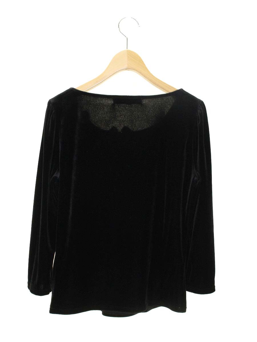 エムズグレイシー 225529 Tシャツ カットソー 40 ブラック ベロア リボン【中古】 ITM966TGWTJ2
