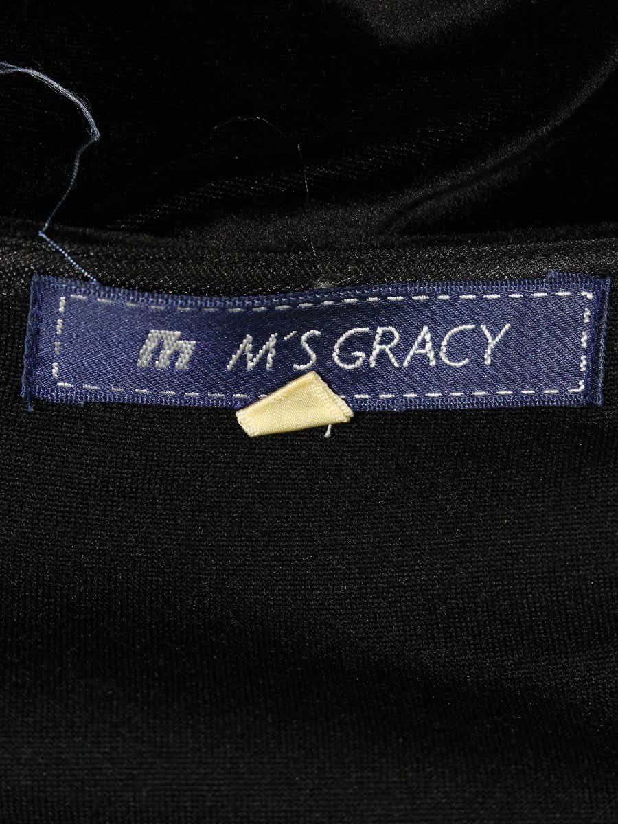 エムズグレイシー 225529 Tシャツ カットソー 40 ブラック ベロア リボン【中古】 ITM966TGWTJ2