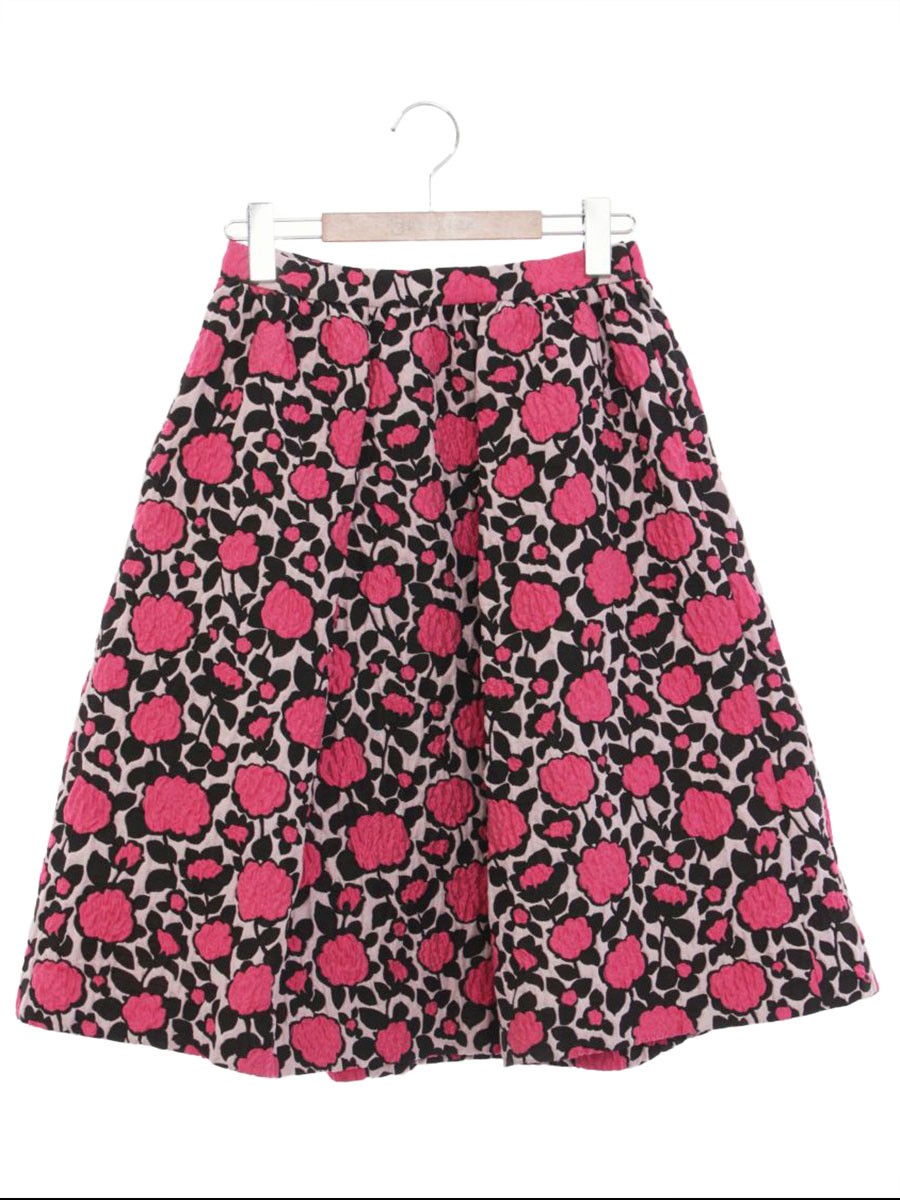 トゥービーシック W5S01-302-14 スカート 38 ピンク エンボス フラワーモチーフ【中古】 ITTB1GMJ7LXC