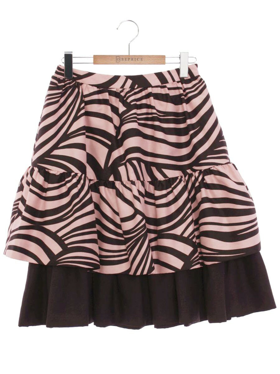 トゥービーシック W5S12-242-12 スカート 40 ピンク ティアード 総柄【中古】 IT8CCDS6AOCR