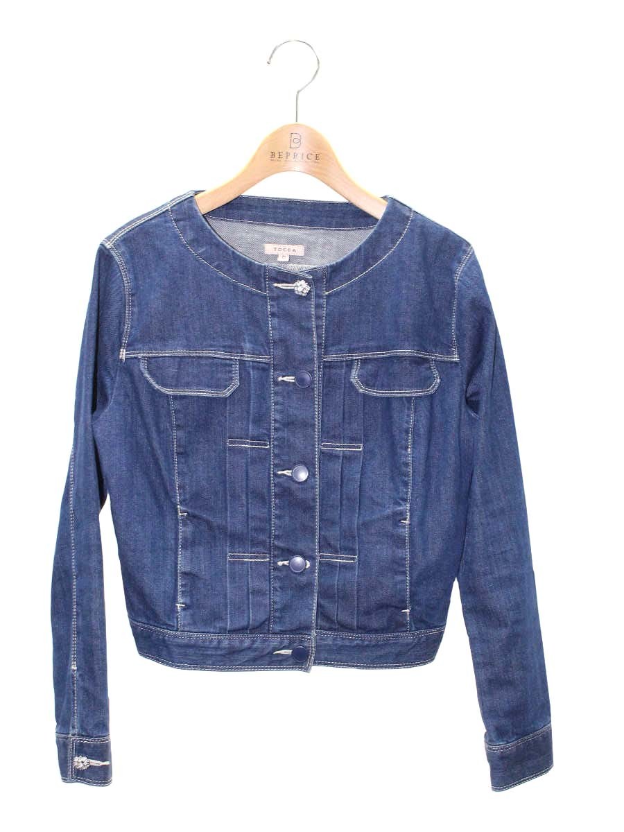 トッカ 洗える！SPICE デニム ジャケット JKTOYS0160 0 ネイビー ノーカラー【中古】 ITGQSQCBEMRQ