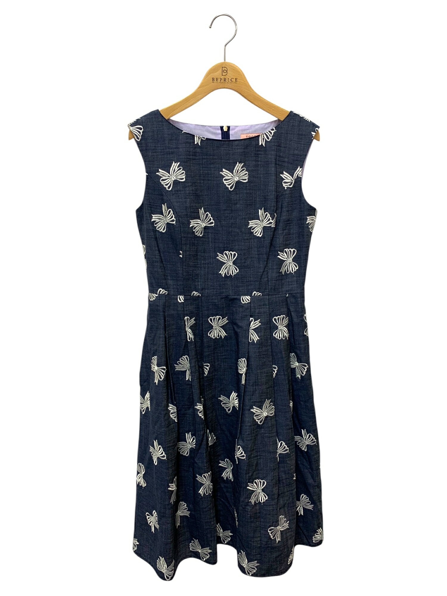 トッカ 【消臭・洗える】RIBBON PARASOL ドレス OPTOCM0511 2 ネイビー シャンブレー インディゴ リボ..