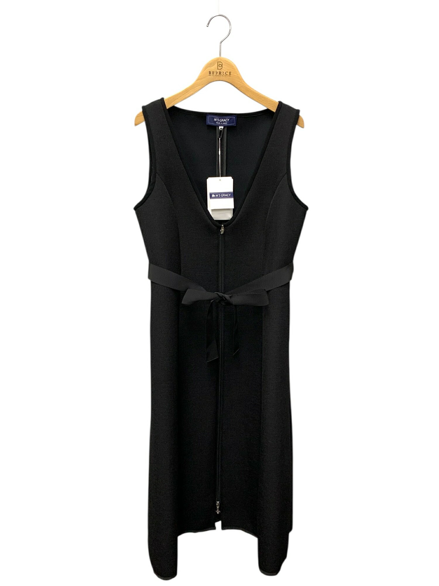 エムズグレイシー 411511 ジャンパースカート 40 ブラック ボンディング リボン フロントジップ【中古】 IT6P9PIUTY2O