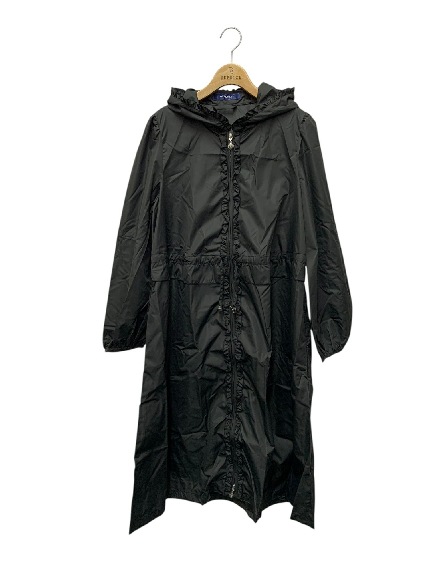 エムズグレイシー 594302 レインコート ブラック フリル フード【中古】 ITSJ9YJSVS8E