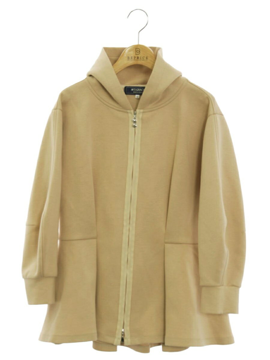 エムズグレイシー　極美品22SS　カメリアジップアップパーカー　ジャケット　38 エムズグレイシー 極美品22SS カメリアジップアップパーカー