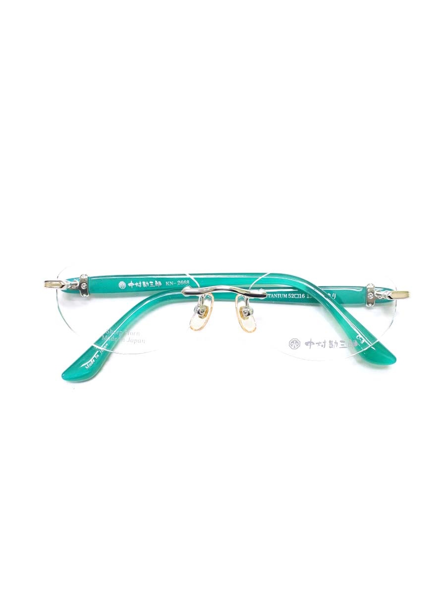 乐天商城 - 中村勘三郎 KN-2668 メガネ シルバー/グリーン メタルフレーム リムレス シープホーン COL.C-3【中古】 ITHCXX9U1S8A
