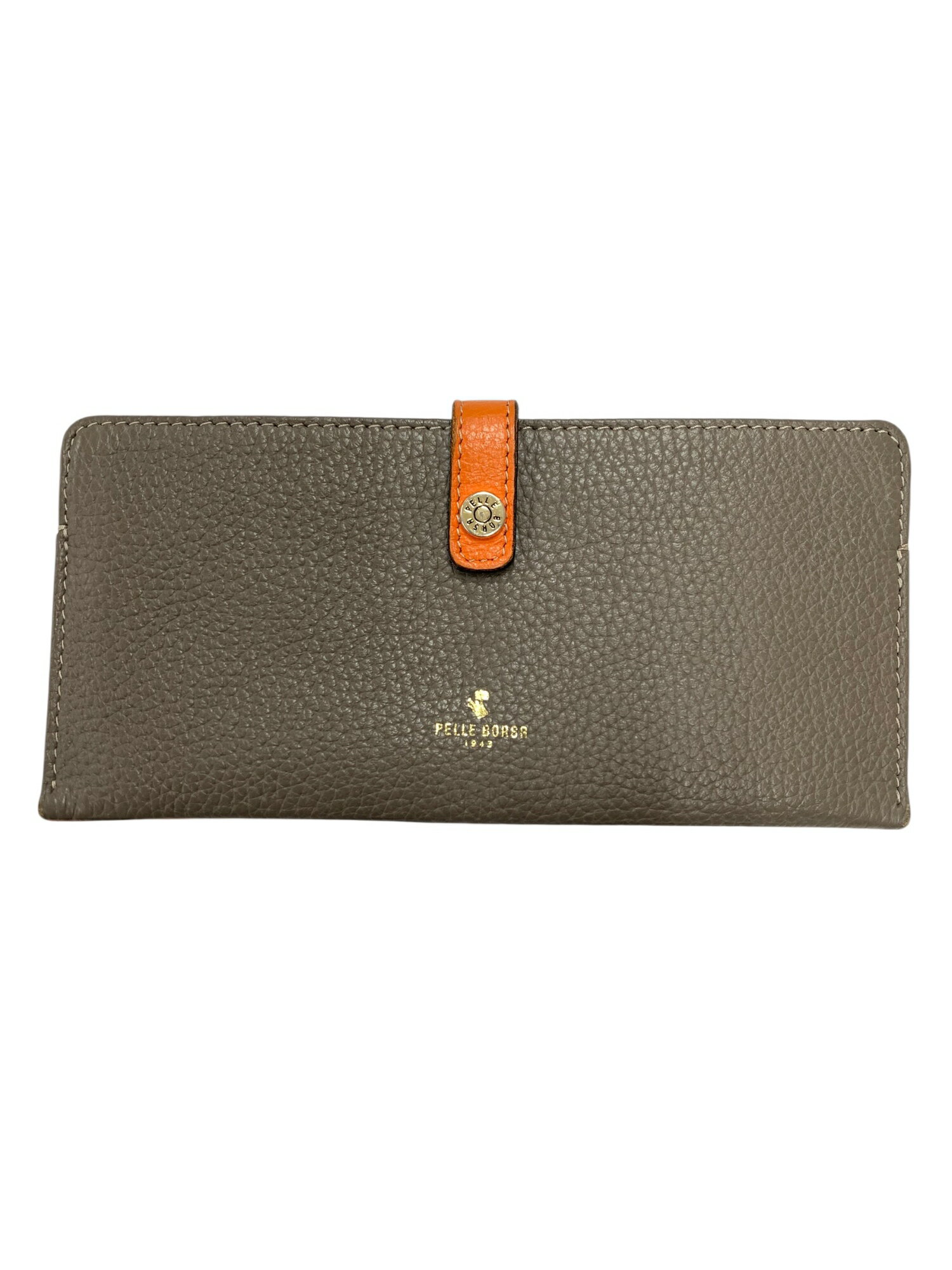 乐天商城 - ペレボルサ スリムウォレット 長財布 グレー シュリンクレザー（シボ革）【中古】 ITA6VIBQTJG9