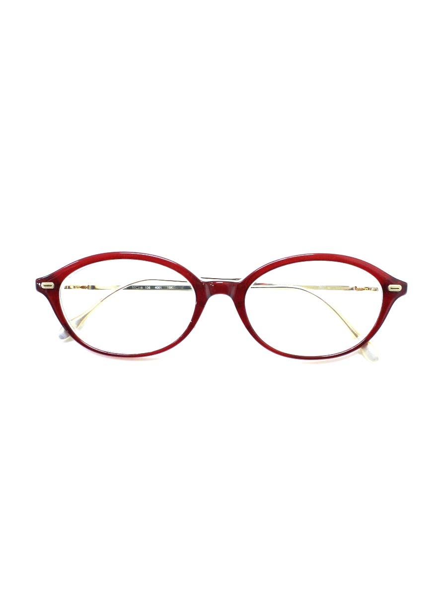 乐天商城 - フォーナインズ NPM-71 メガネ レッド/ゴールド チタン プラスチック コンビフレーム フルリム オーバル【中古】 IT6KUCKXMWU8