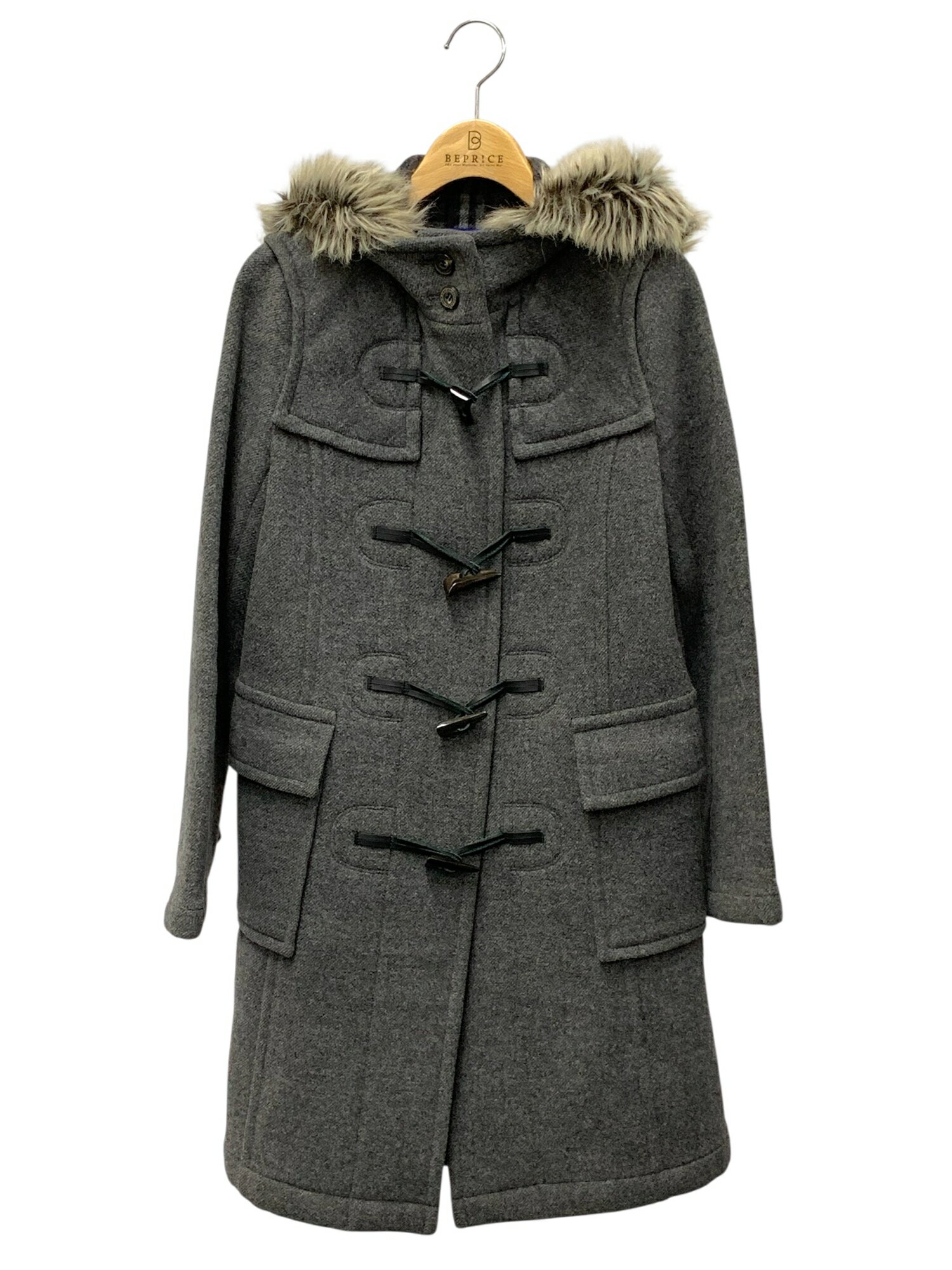 バーバリーブルーレーベル FNF37-765-07 ダッフルコート 36 グレー 2way フェイクファー【中古】 ITWYH6IJMMFS