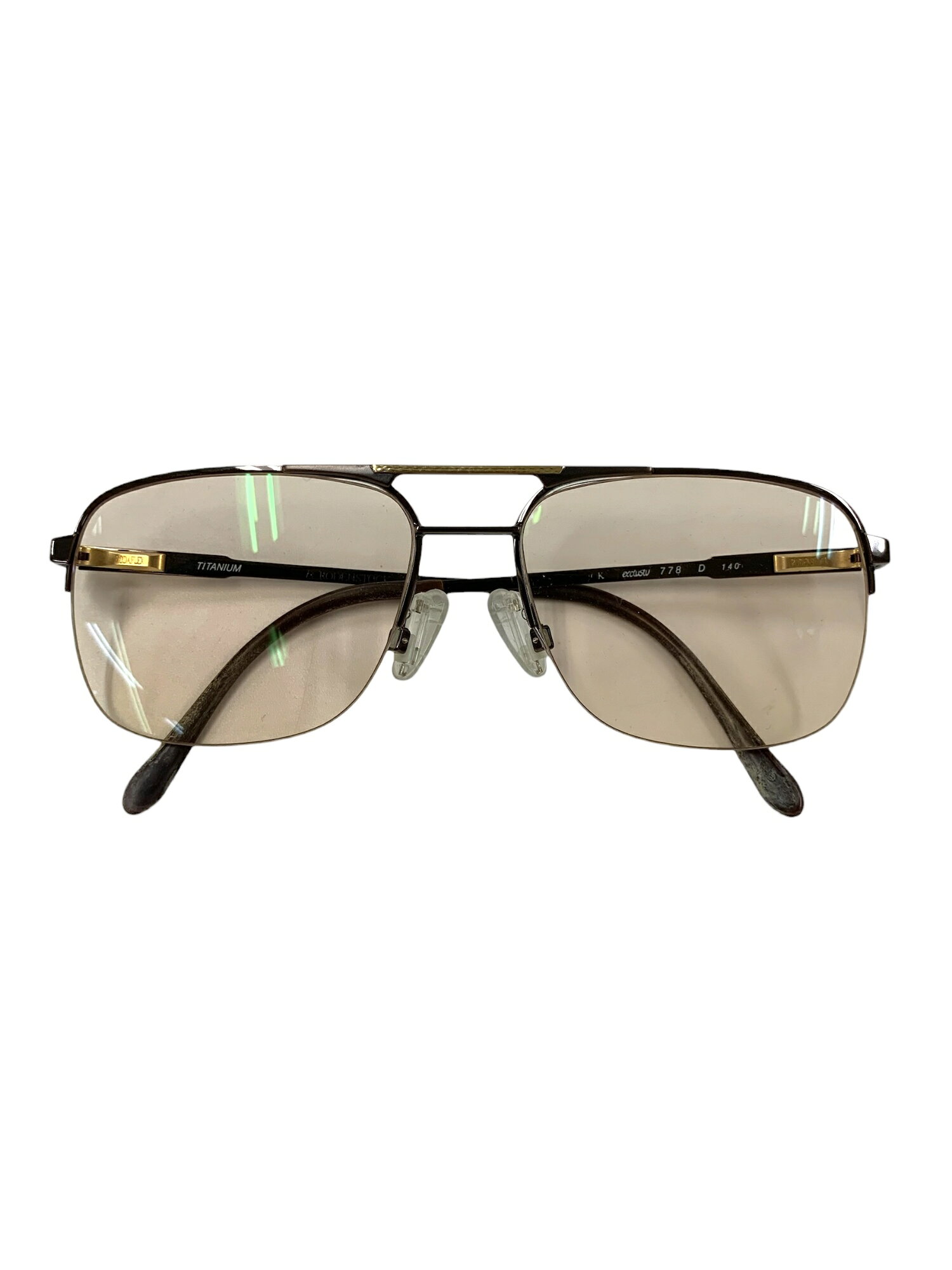 OAKLEY - ローデンストック 778 メガネ ブラウン メタルフレーム ハーフリム ツーブリッジ【中古】 ITMDACE5O4KC