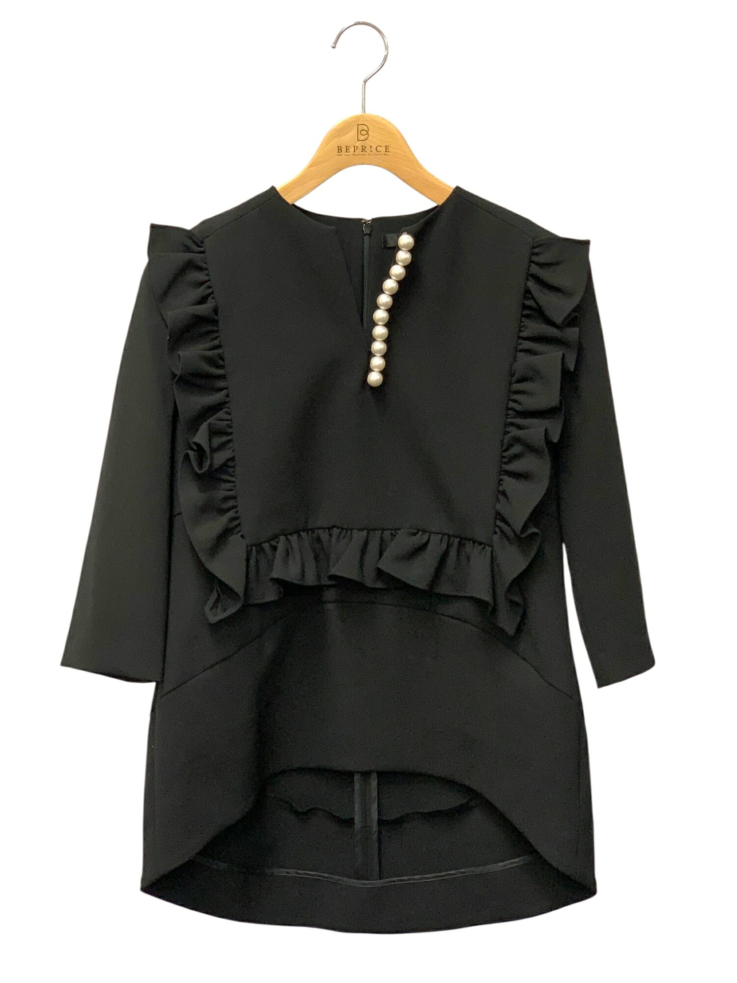 乐天商城 - ヨーコチャン Long sleeve ruffle trim pearl blouse YCB-124-409 40 ブラック 24年モデル【中古】 IT513I8JE5R4