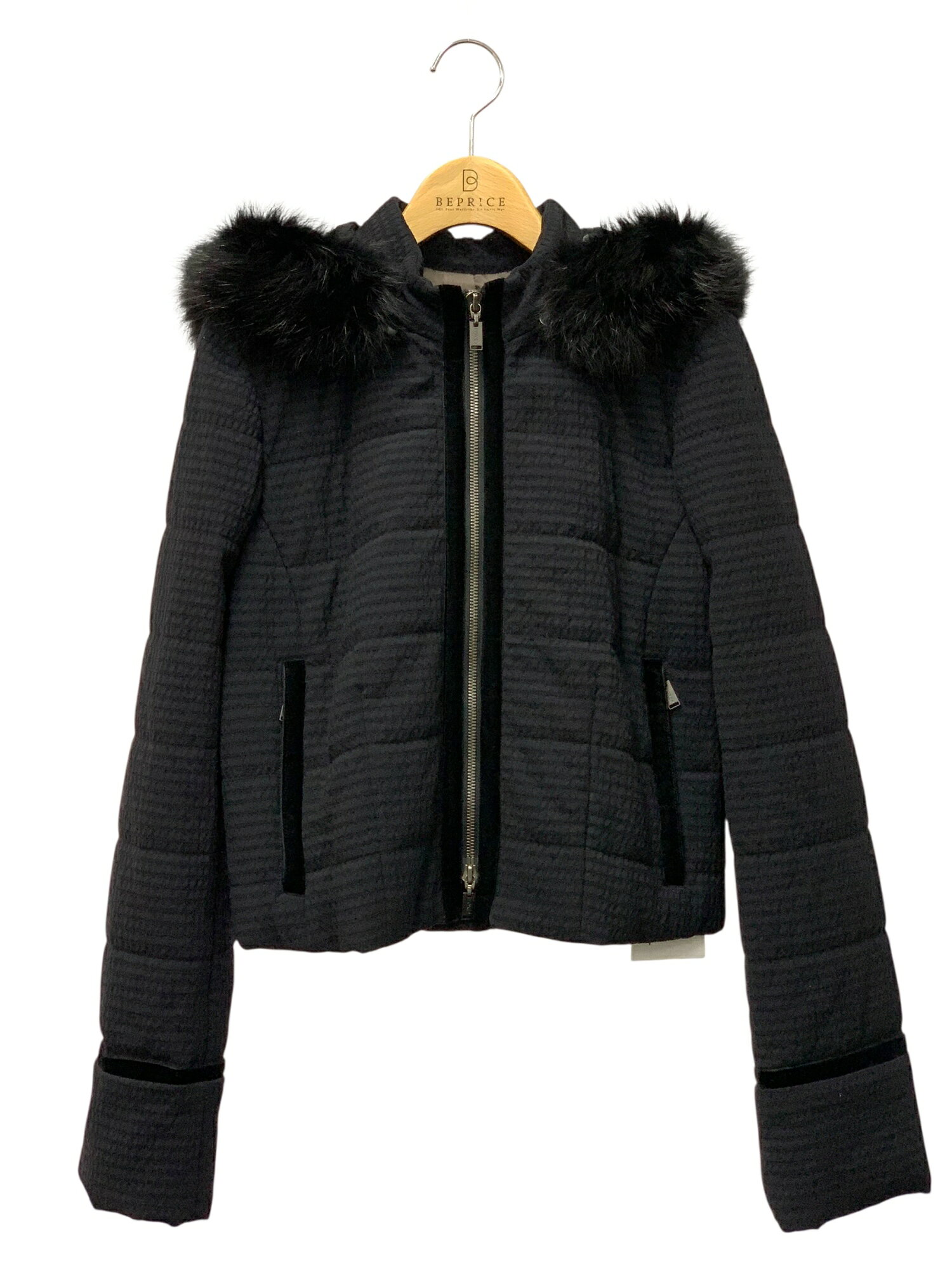 乐天商城 - フォクシーブティック Stitching Hoodie 38807 ジャケット 38 ブラック 中綿 フォックスファー【中古】 IT6OENRF8Q7K