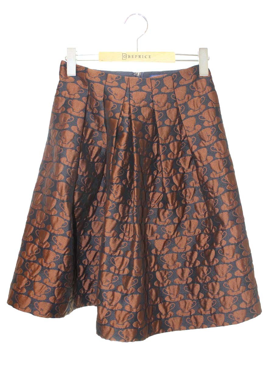 乐天商城 - エムズグレイシー Coffee Cup Motif Skirt 917534 スカート 36 ブラウン【中古】 ITQG6WIR6G84
