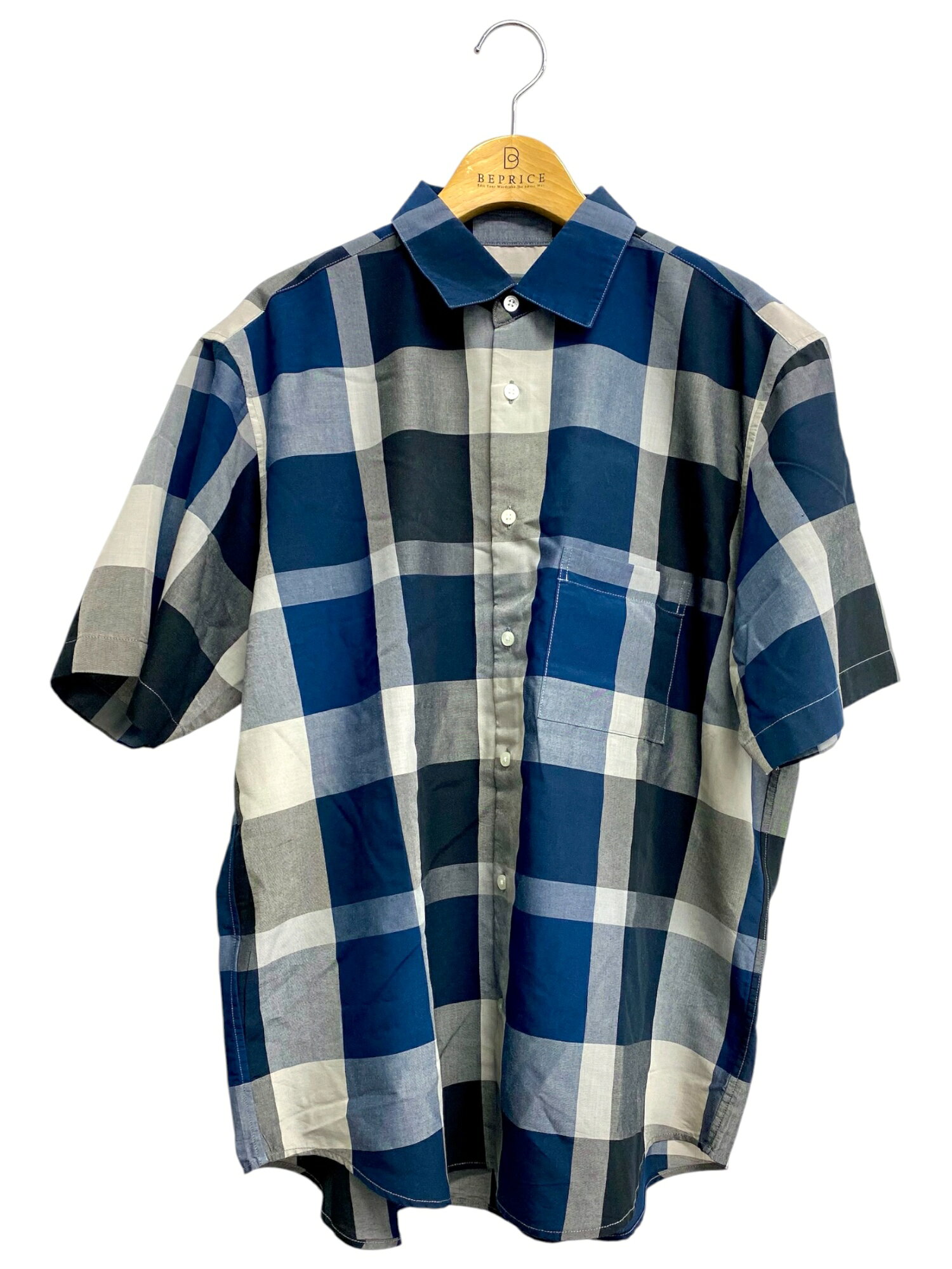 乐天商城 - ブラックレーベルクレストブリッジ チェックシャツ 51M21-721-28 L ネイビー【中古】 ITTG4NGTQ3KS