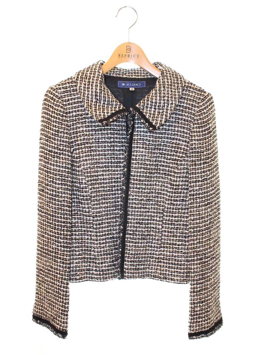 M'S GRACY テーラードジャケット グレー ベルベット襟でエレガント M'S GRACY 2024 A/W Collection | msgracy