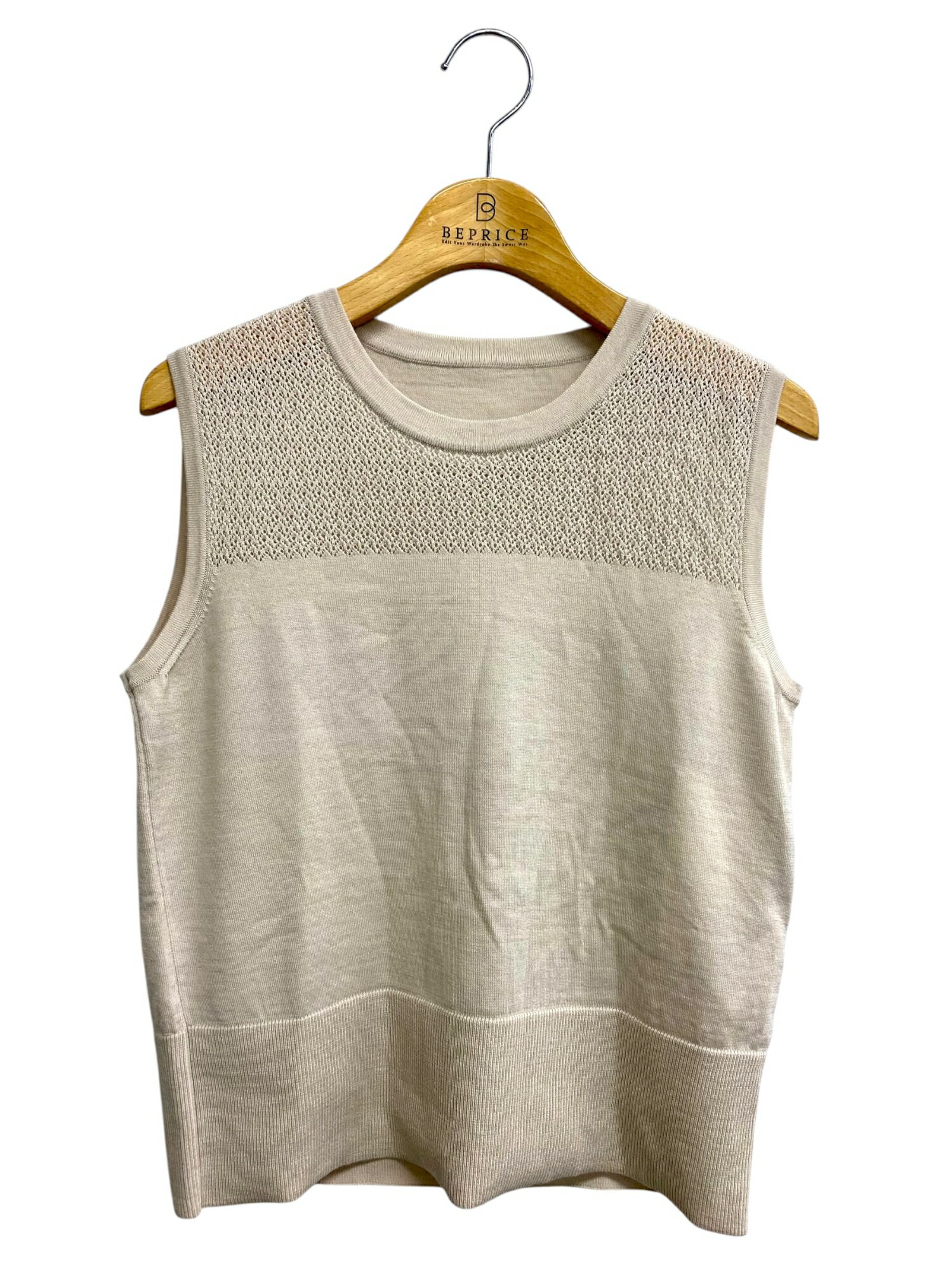 乐天商城 - フォクシーブティック Knit 41350 ノースリーブニット 40 ベージュ【中古】 IT9Z1OYA2AW4