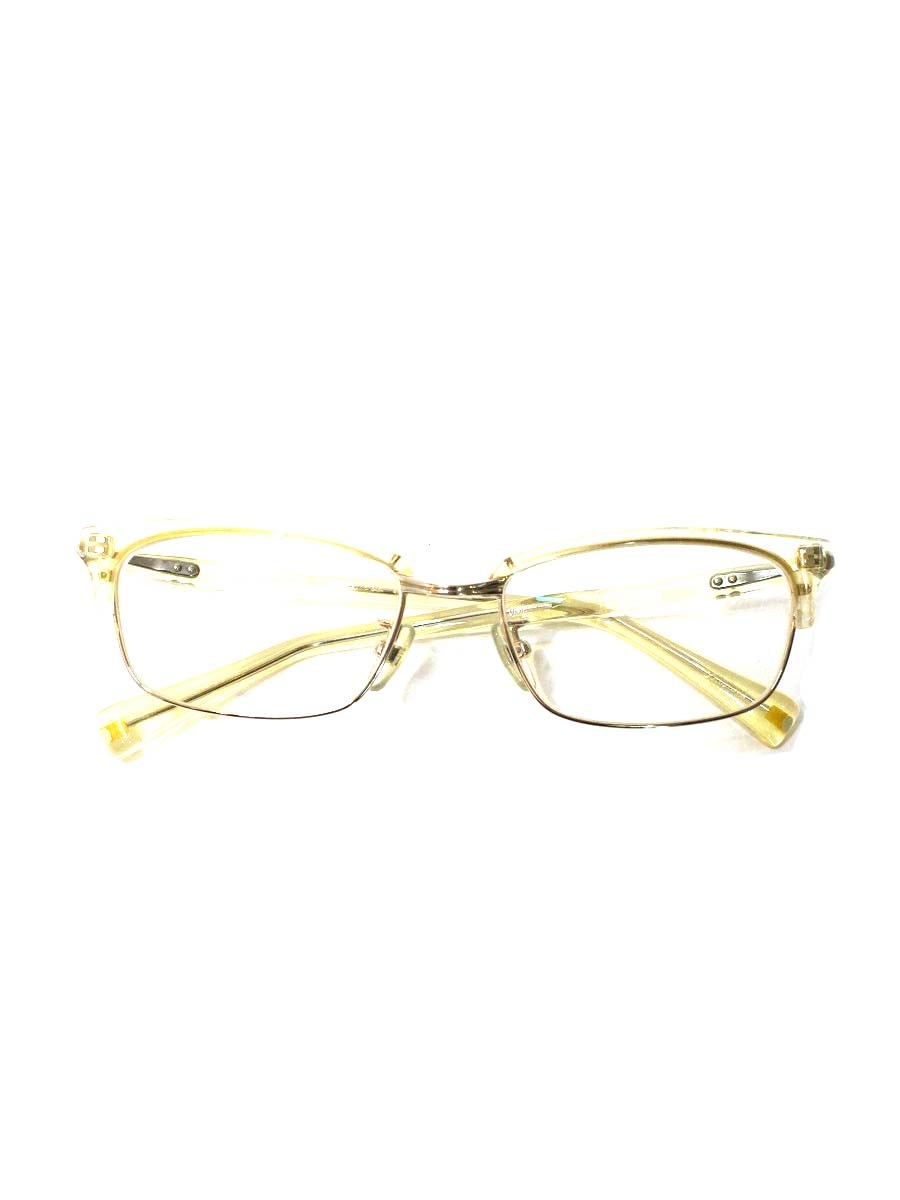 乐天商城 - デュアル CZ-02-10 メガネ 透明（ライトイエロー）/ゴールド コンビフレーム ブロー スクエア【中古】 IT2T11F3JUYU