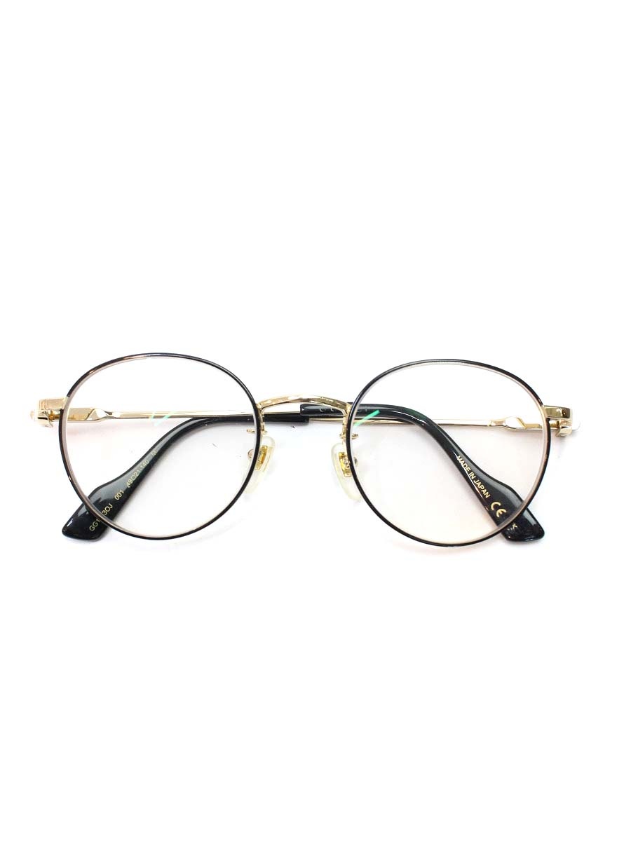 OAKLEY - グッチ GG1613OJ 001 メガネ ブラック/ゴールド コンビフレーム フルリム ラウンドシェイプ インターロッキングG【中古】 ITXF2I6FMS4T