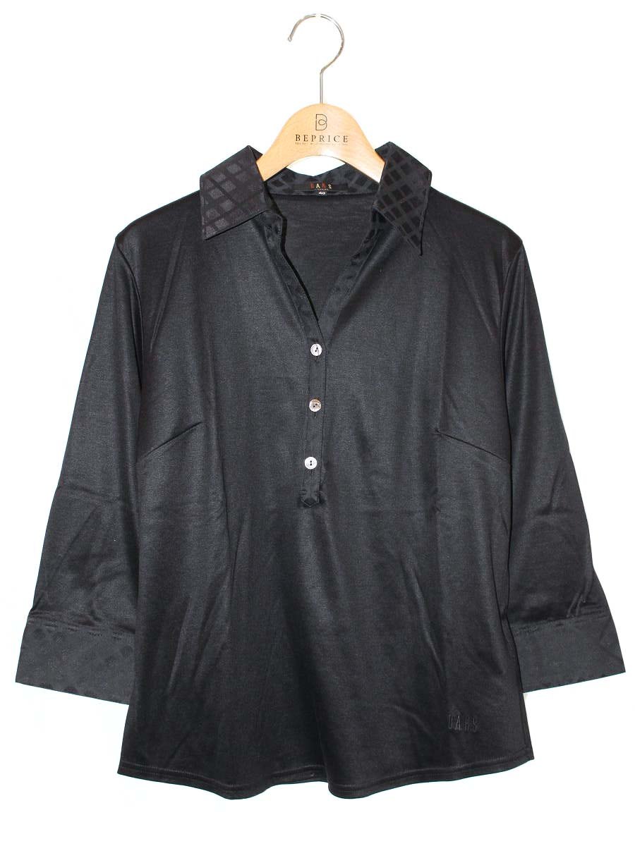 乐天商城 - ダックス 11-491174 シャツ カットソー 40 ブラック チェック 螺鈿 ロゴ【中古】 ITXDPESK46NG