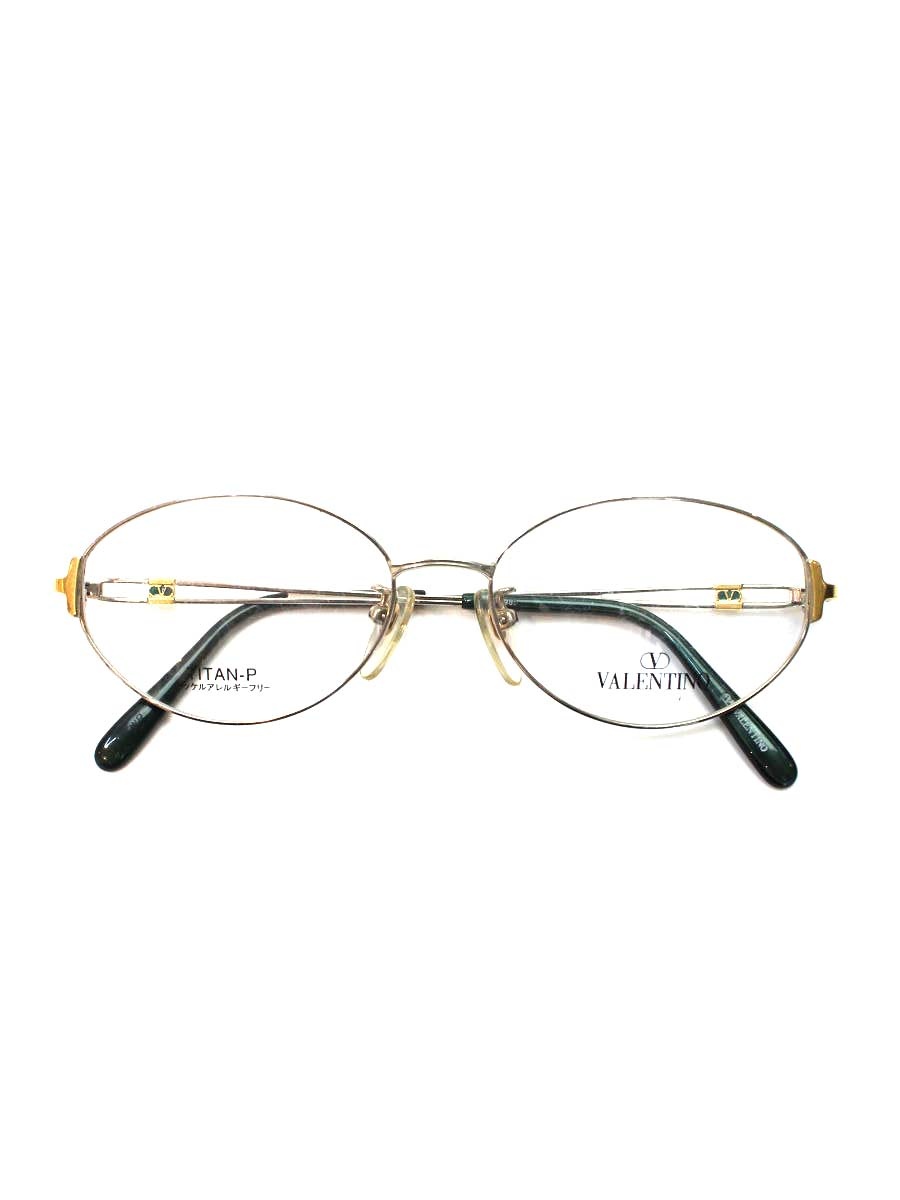 DIOR - ヴァレンティノ VG5985 メガネ シルバー/ゴールド/グリーン メタルフレーム オーバル【中古】 ITF2NZJ99UDK