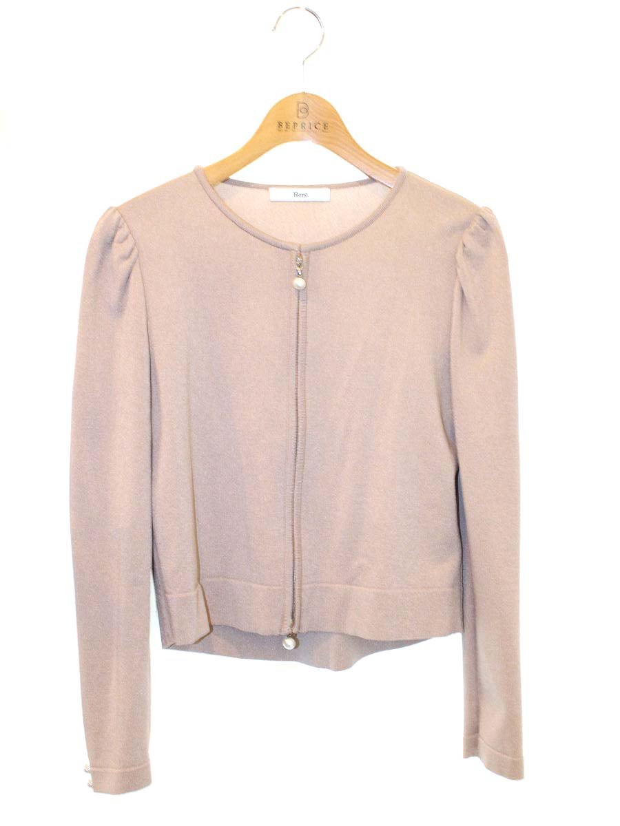 乐天商城 - ルネ Basic Knit Cardigan 6232160 34 ベージュ【中古】 ITTNDSV22OIT