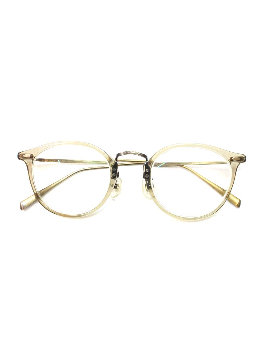 乐天商城 - 金子眼鏡 designed by UNITED ARROWS Logan メガネ ベージュ コンビフレーム フルリム ボストンシェイプ【中古】 IT4LPIHYLP1E