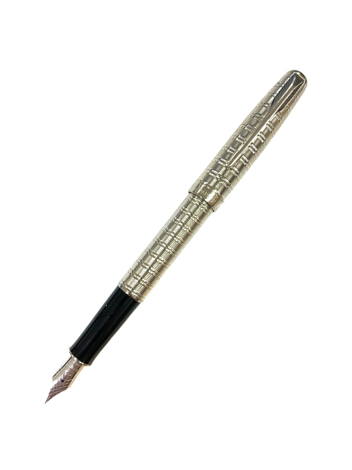 パーカー 万年筆 ソネット チーゼルタータンST シルバー XF 18K 750【中古】 ITO4YZFS7SZS