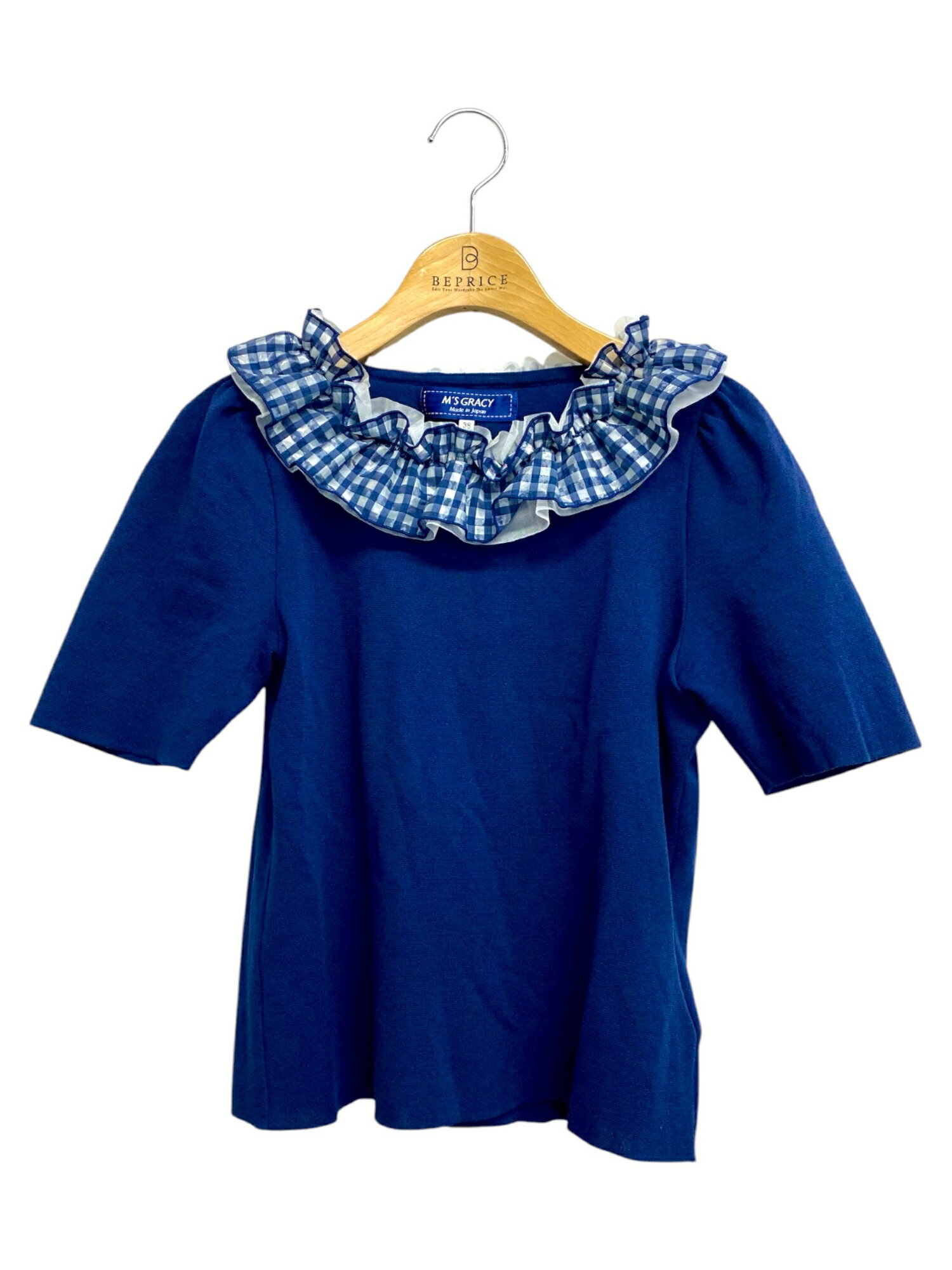 管理番号 IT97IIO6RUPS ブランド エムズグレイシー カテゴリー Tシャツ/カットソー 性別タイプ レディース カラー ネイビー系 表記サイズ 38 実寸サイズ 総丈: 約52.5cm 肩幅: 約32cm 身幅: 約46cm 袖丈: 約26.5cm 素材 ※画像参照 商品状態 ※商品状態ランクは、商品本体の状態を基準として記載しております。 箱・ケース・保存袋・クロス・替えパーツなどの付属品につきましては、状態ランクの判定対象外となります。 付属品の状態が気になる場合は、ご購入前にお問い合わせください。 Aランク USED品ではありますが、試着程度・使用感の少ないとてもコンディションのよいお品物です。 首周り:シミ 付属品 ※記載がない場合、画像に掲載のものが全てとなります 備考 販売年月：2025 型番：518328