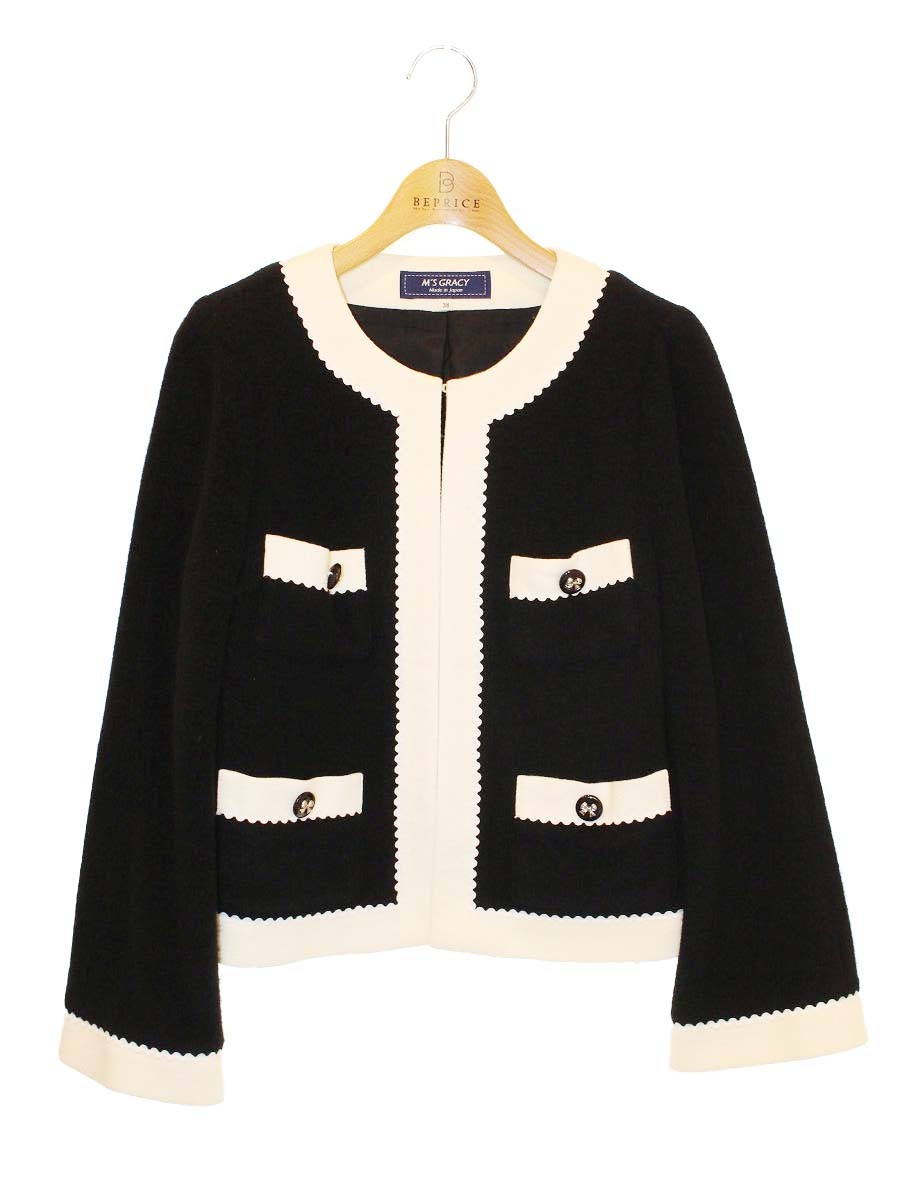乐天商城 - エムズグレイシー Bicolor Jacket 814534 ジャケット 38 ブラック Bicolor Jacket【中古】 ITCPYQ5F46X0