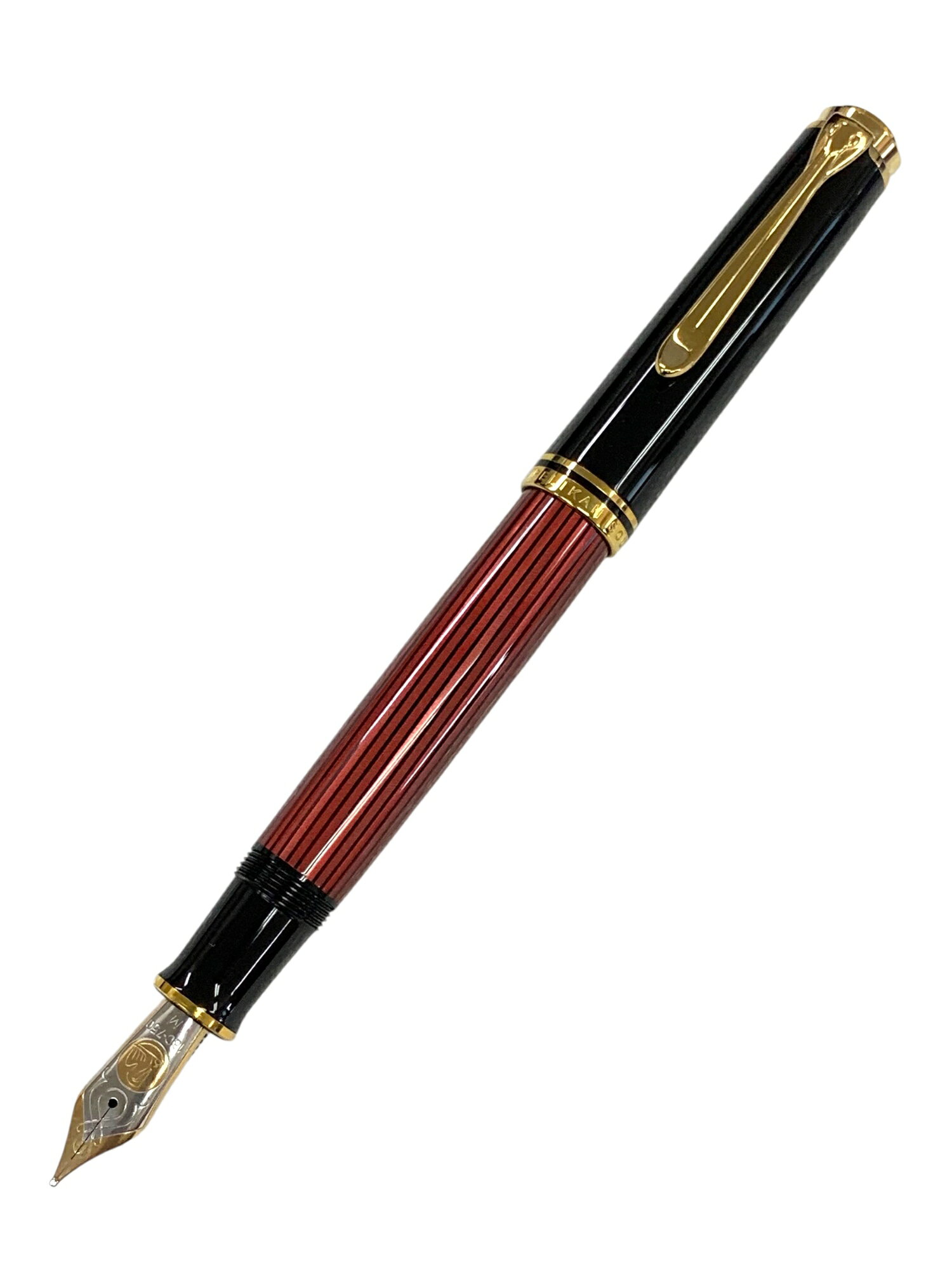 ペリカン 万年筆 スーベレーン M800 レッド /ボルドー M 18C【中古】 ITN7LFQGJR0H