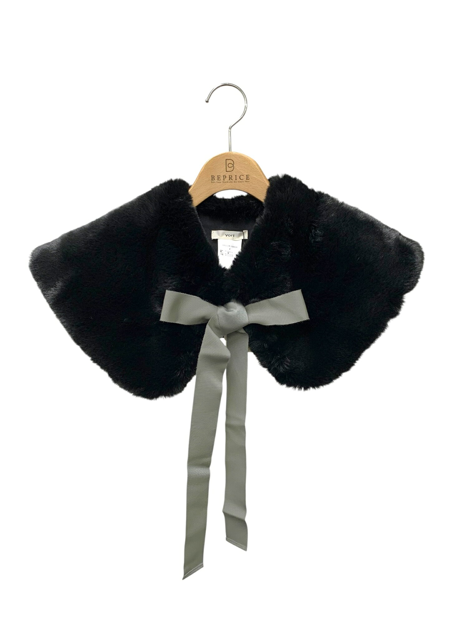 ヨリ YR2226-104AW ティペット ブラック もふもふリボン フェイクファー【中古】 I...