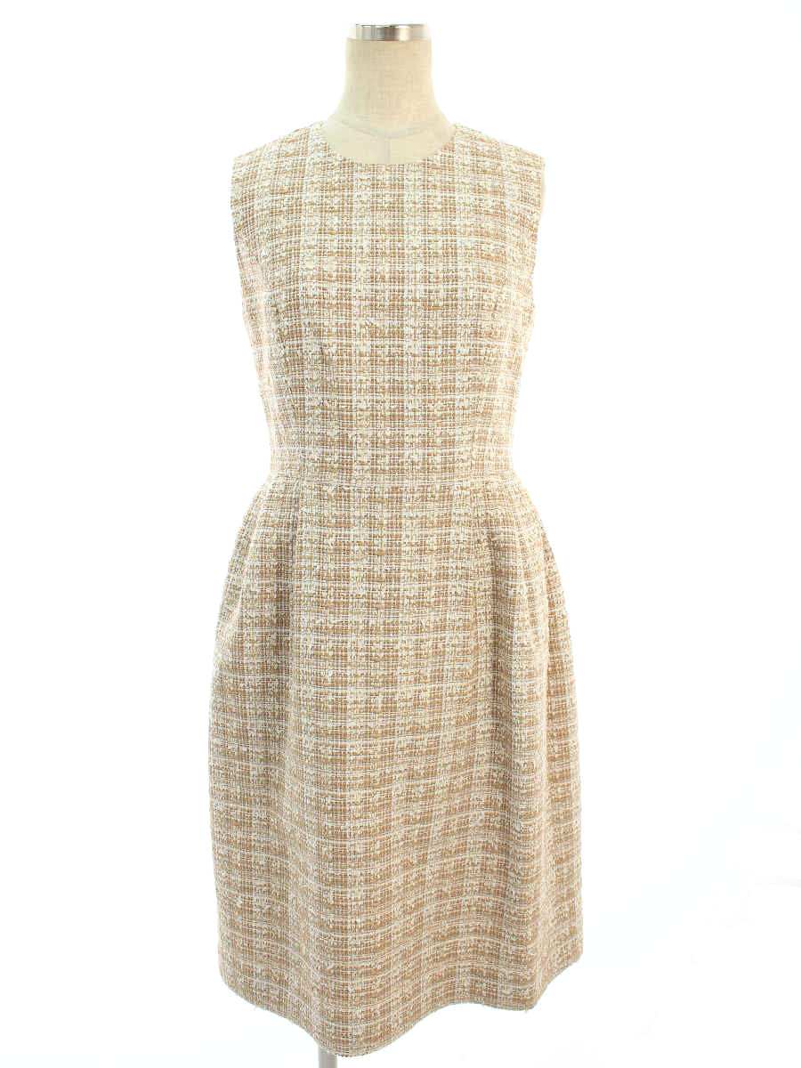 フォクシーブティック ワンピース 40542 ツイード ワンピ ノースリーブ 38【Aランク】【中古】tn201018