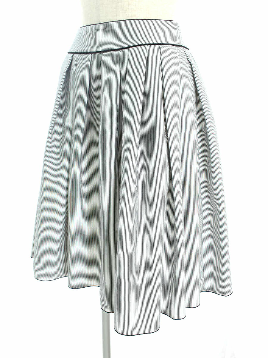 エムプルミエクチュール スカート ストライプ フレア ストライプ 36【Bランク】【中古】