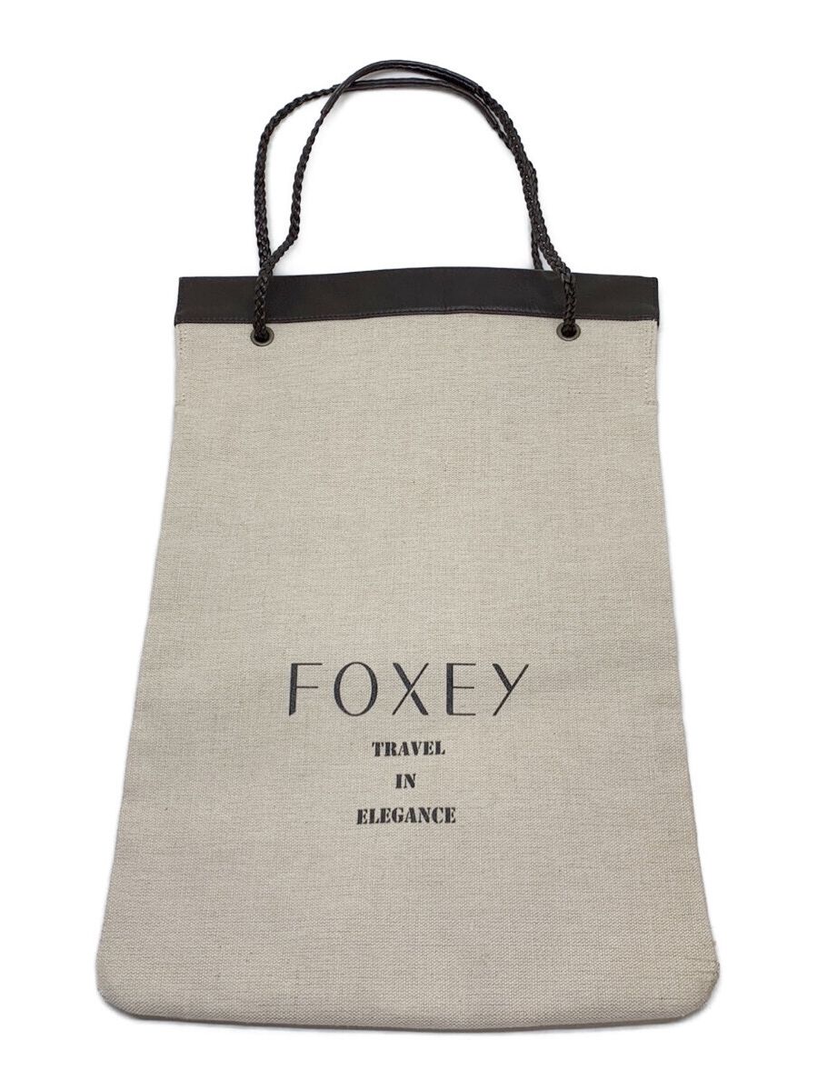 FOXEY フォクシー トートバッグ レザー キャンバス ロゴ トラベルバッグ 前面プリント【Aランク】【中古】tn230514のサムネイル