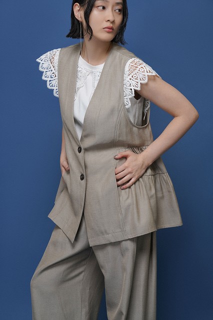 【即納】【CYAN 2026 SPRING&SUMMER Vol.2】CYAN　TOKYO　シアン　シアントウキョウ　レースカラーノースリTOPS 601478 bequadro-10001651 bequadro サンプル画像3