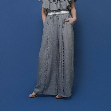 Rakuten - 【即納】【CYAN 2026 SPRING&SUMMER Vol.2】CYAN　TOKYO　シアン　シアントウキョウ　フリルラインレイヤーウエストワイドパンツ 601482