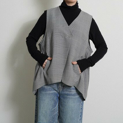 Rakuten - 【予約】【早期予約でポイント10倍】【CYAN 2026 AUTUMN&WINTER Vol1】【8月中旬～8月下旬入荷予定】CYAN　TOKYO　シアン　シアントーキョー　アームプリーツグレンチェックベスト 型番604492