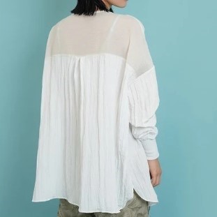 【SALE　50％OFF】【CYAN TOKYO】シアントーキョー　グロッシーワッシャーブラウス　型番510315 bequadro-10001256 bequadro サンプル画像3