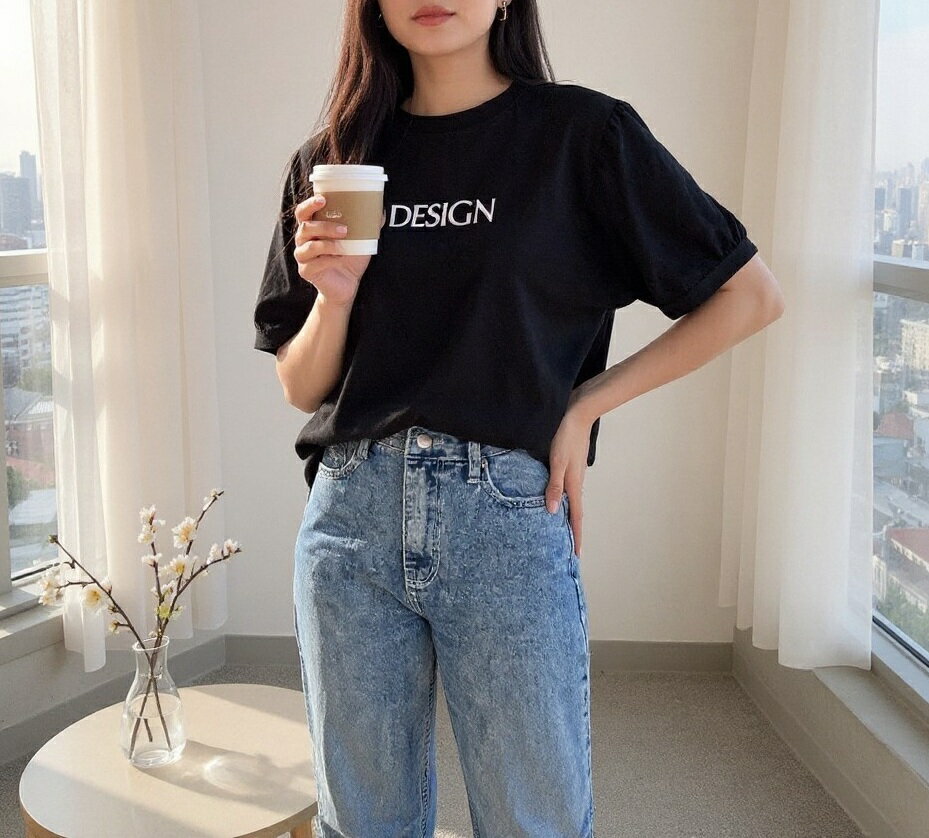 乐天商城 - 【40％OFF】【メーカー希望小売価格4,290円】送料無料　接触冷感　クリアーストレッチ天竺パフスリーブロゴTシャツ　bequadro　ベクアドロ　サイドスリット入り　サイドスリット　オフホワイト　ベージュ　ブラック　フリーサイズ