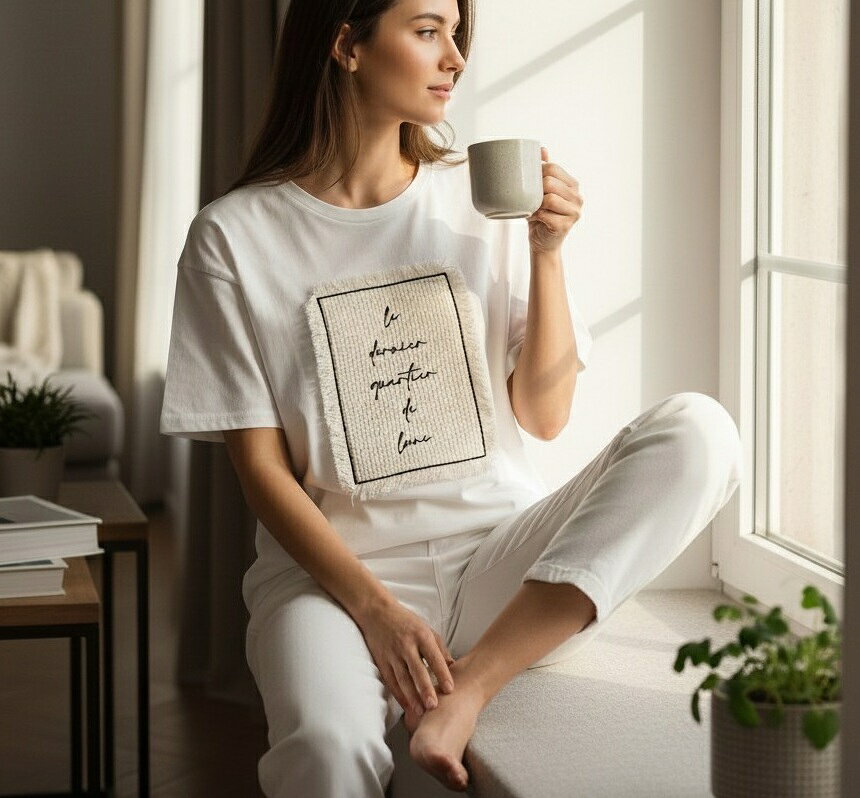 Rakuten - 【40％OFF】【メーカー希望小売価格6,490円】ZAMPA　綿天竺×ツイードロゴ刺繍半袖Tシャツ型番45-0508