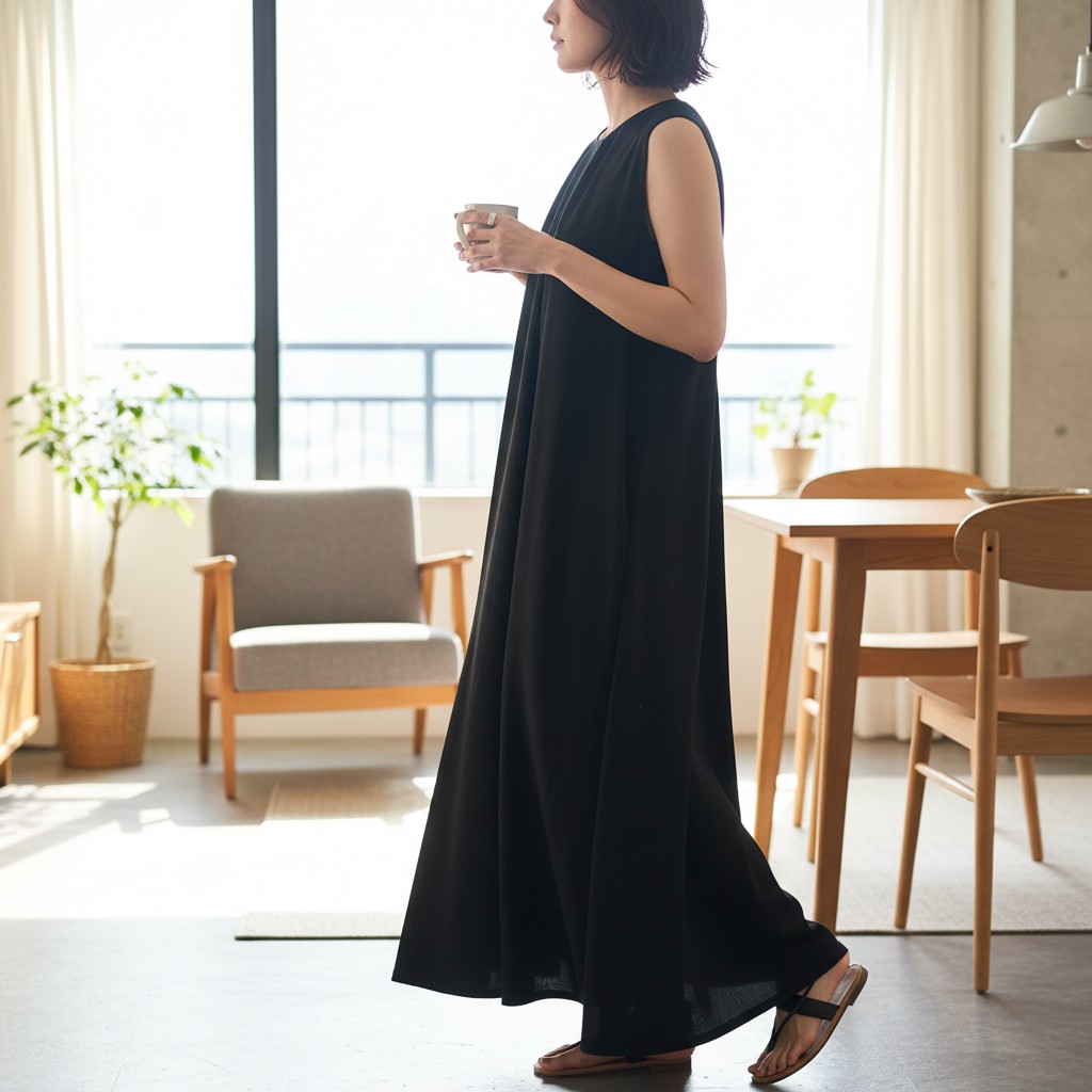 【40％OFF】【メーカー希望小売価格9,790円】トリコットアシメタックマキシワンピース ZAMPA レーヨン 型番45-0511
