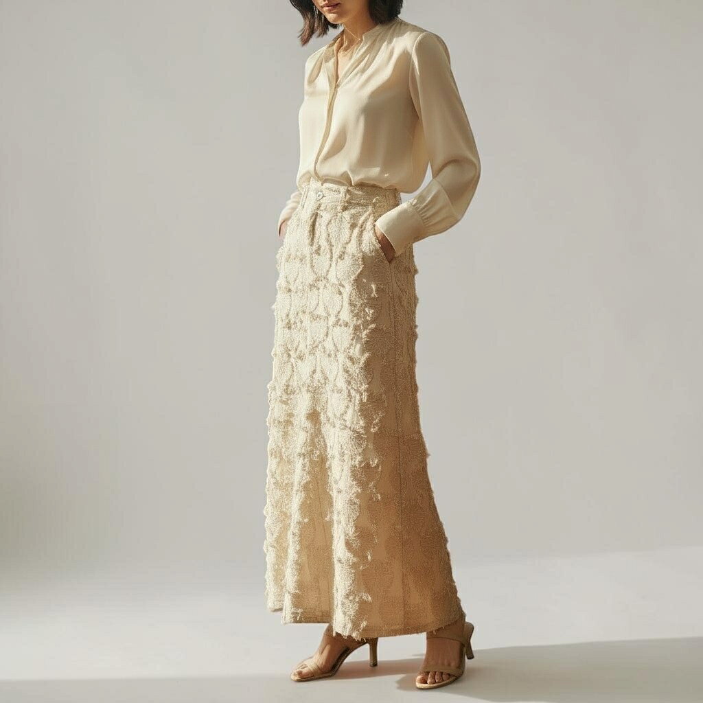 Rakuten - 【予約】【早期予約でポイント10倍】【PRIORITY 2026 Autumn Collection】【8月下旬入荷予定】PRIORITY プライオリティ　フリンジジャガードスカート　P66187AI